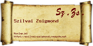 Szilvai Zsigmond névjegykártya